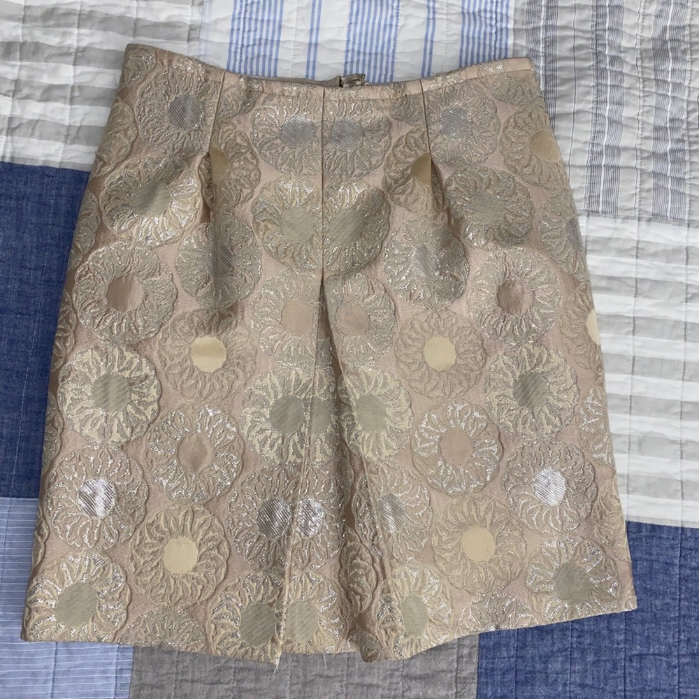 Brooks Brothers petite front pleat jacquard skirt